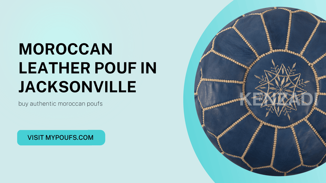 Moroccan Leather Pouf in Jacksonville - My Poufs