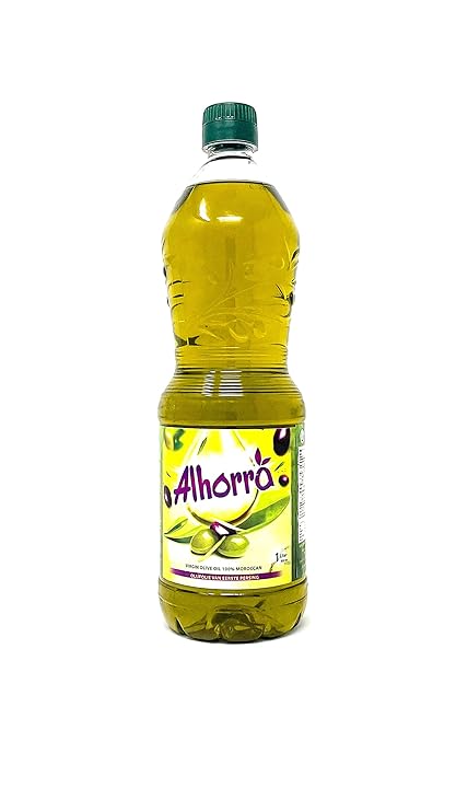 Alhorra Moroccan Virgin Olive Oil, First Cold Pressed, (1 Liter) 34 Fl Oz - Handmade by My Poufs