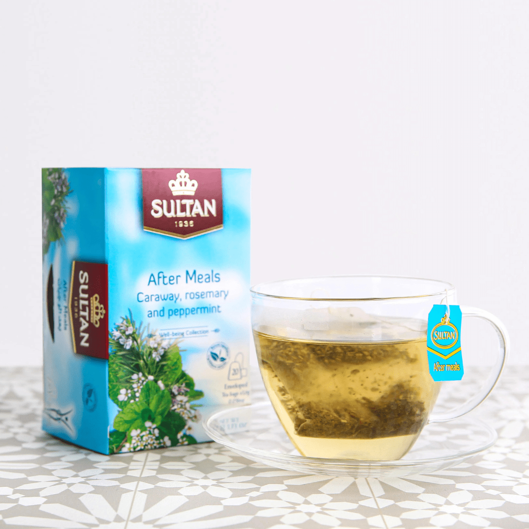 Sultan After Meals Caraway, Rosemary and Peppermint Tea - 20 Tea Bags - Handmade by My Poufs