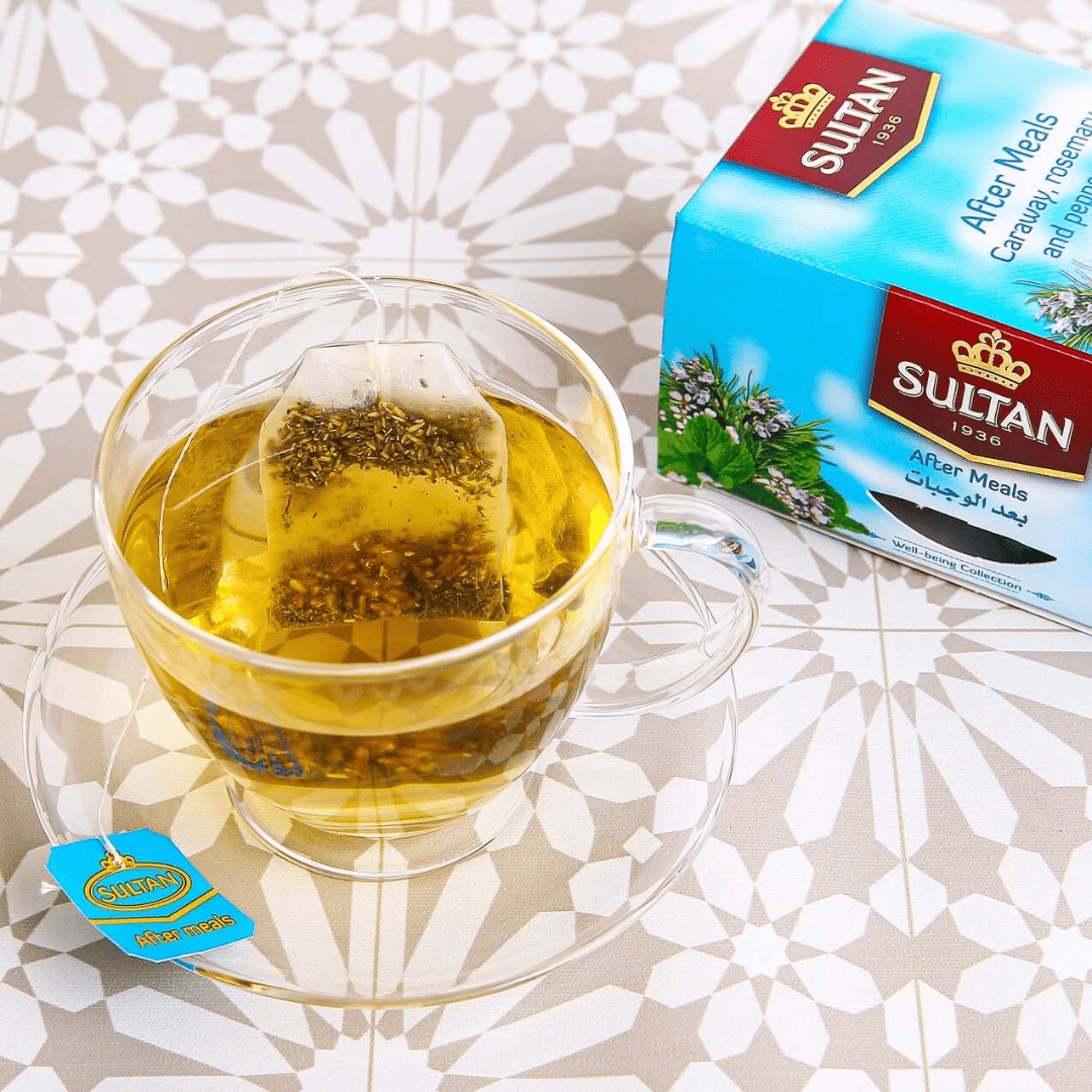 Sultan After Meals Caraway, Rosemary and Peppermint Tea - 20 Tea Bags - Handmade by My Poufs