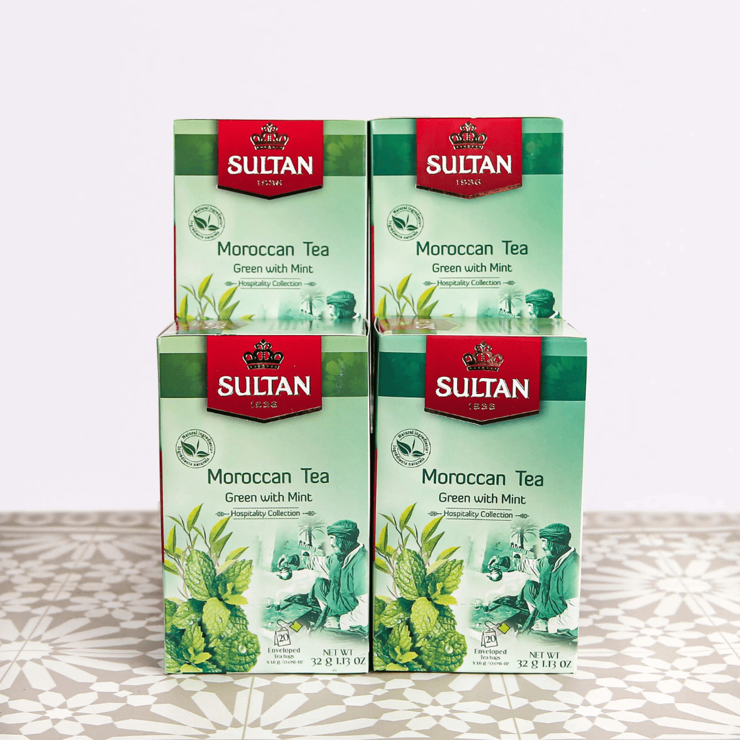 Sultan Moroccan Mint Green Tea - 20 Tea Bags - Handmade by My Poufs