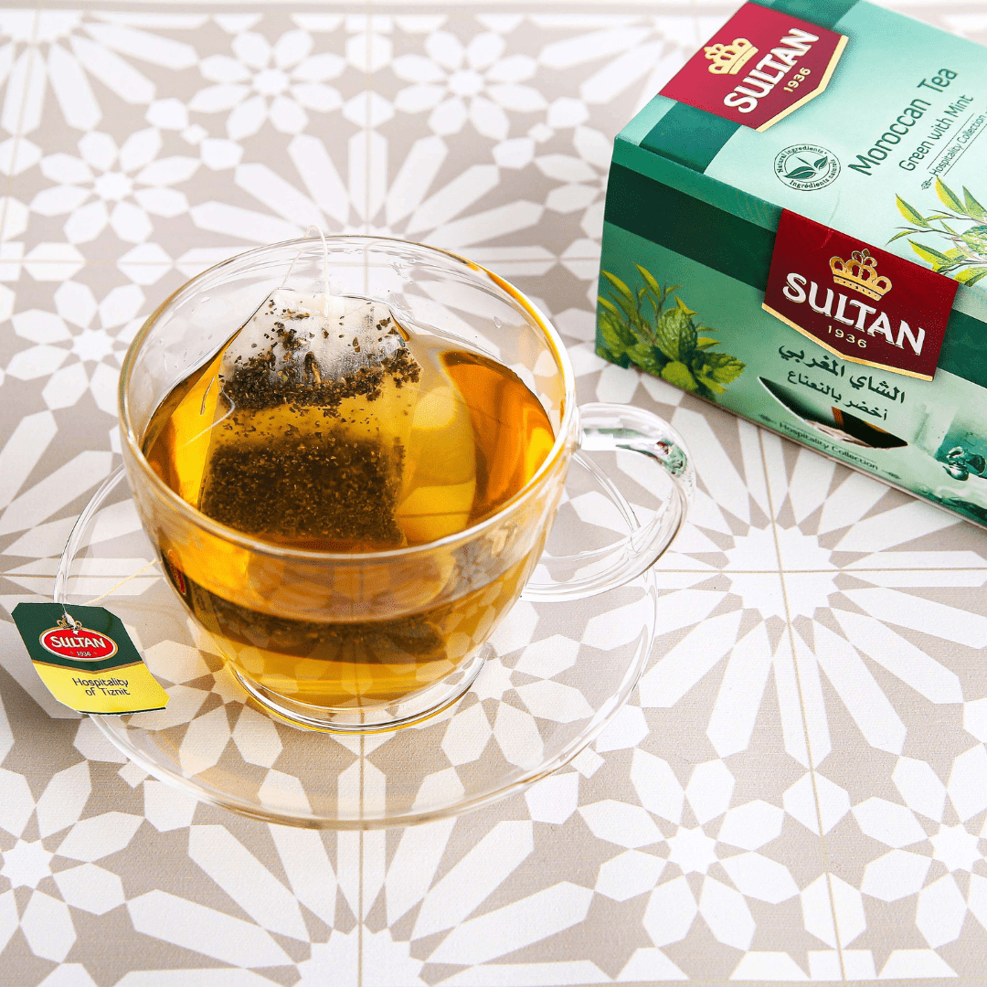 Sultan Moroccan Mint Green Tea - 20 Tea Bags - Handmade by My Poufs