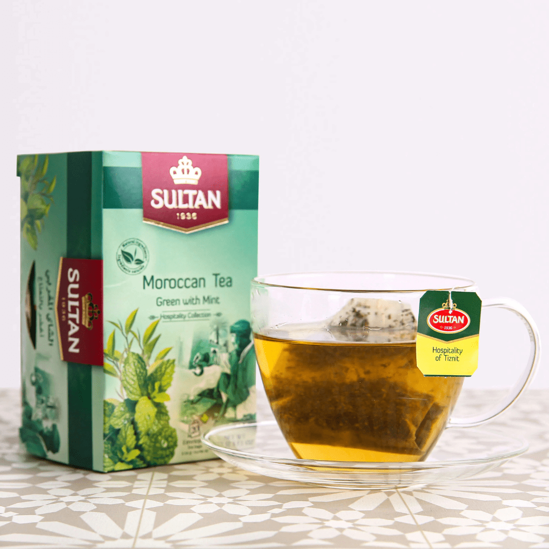 Sultan Moroccan Mint Green Tea - 20 Tea Bags - Handmade by My Poufs