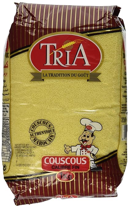 Tria Moroccan Couscous Fine 2lb - 1 Kg - Handmade by My Poufs