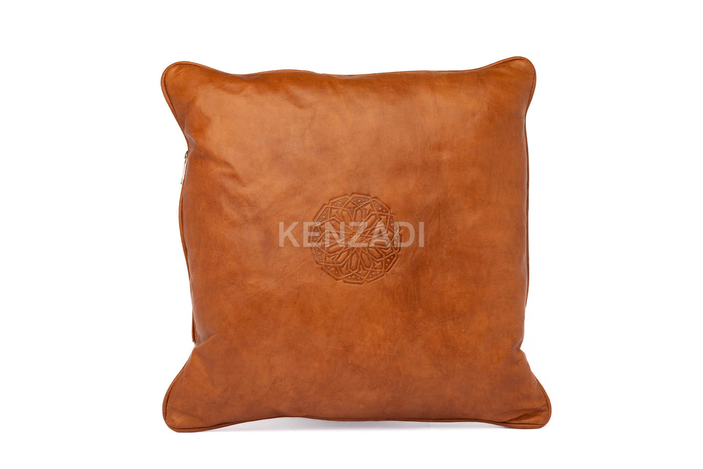 Light Brown Moroccan Leather Pillowcase - Handmade, Durable, and Versatile