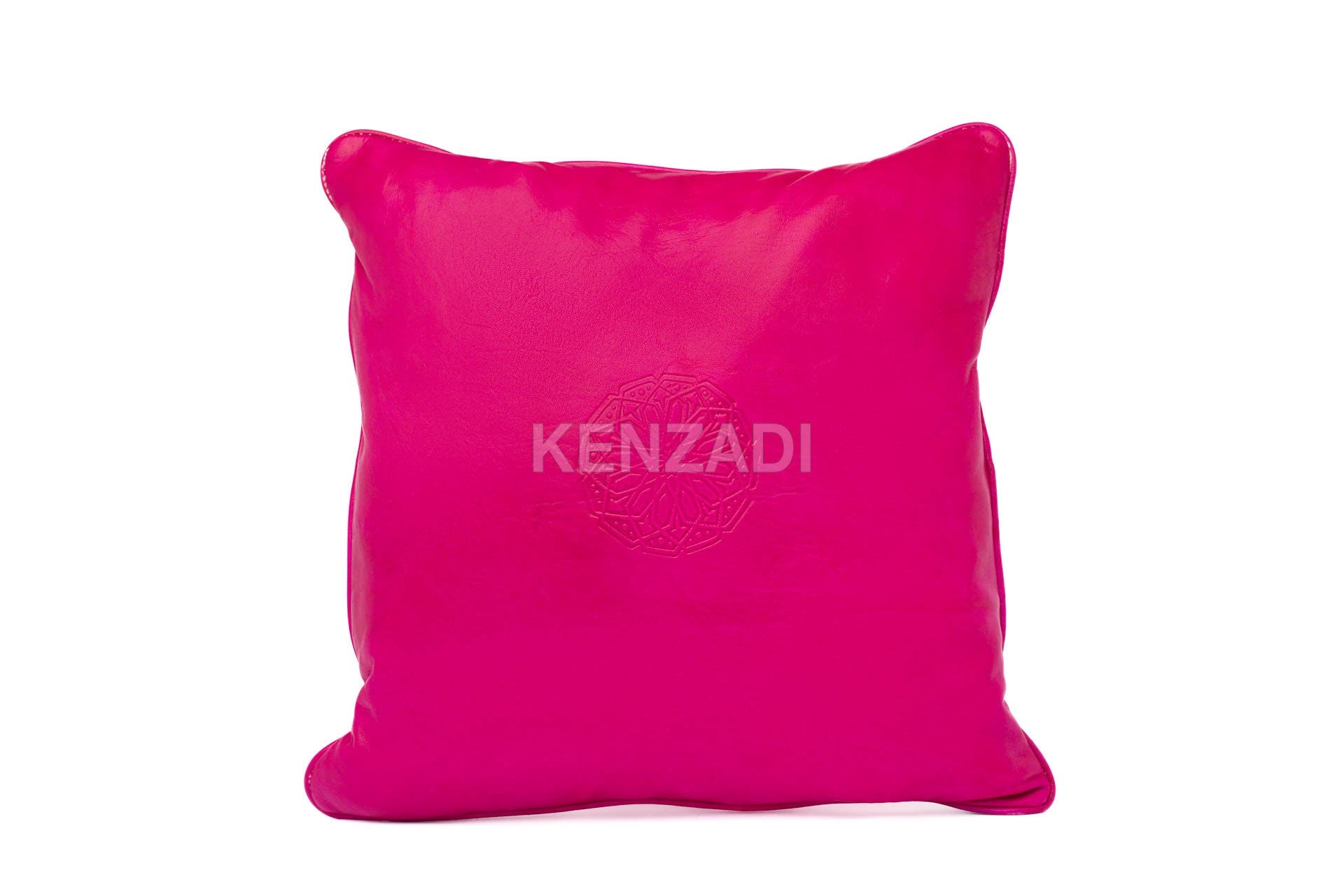 Pink Moroccan leather pillowcase - Handmade, waterproof, and easy to clean - Perfect for indoor and outdoor use - Add a touch of elegance and modernity to your home décor