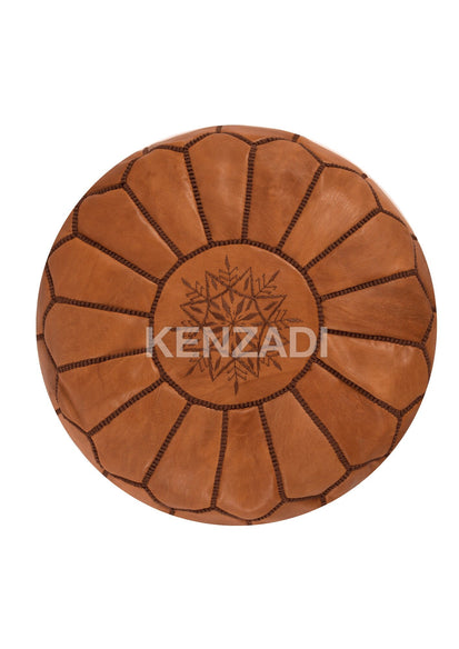 Brown leather Pouf
