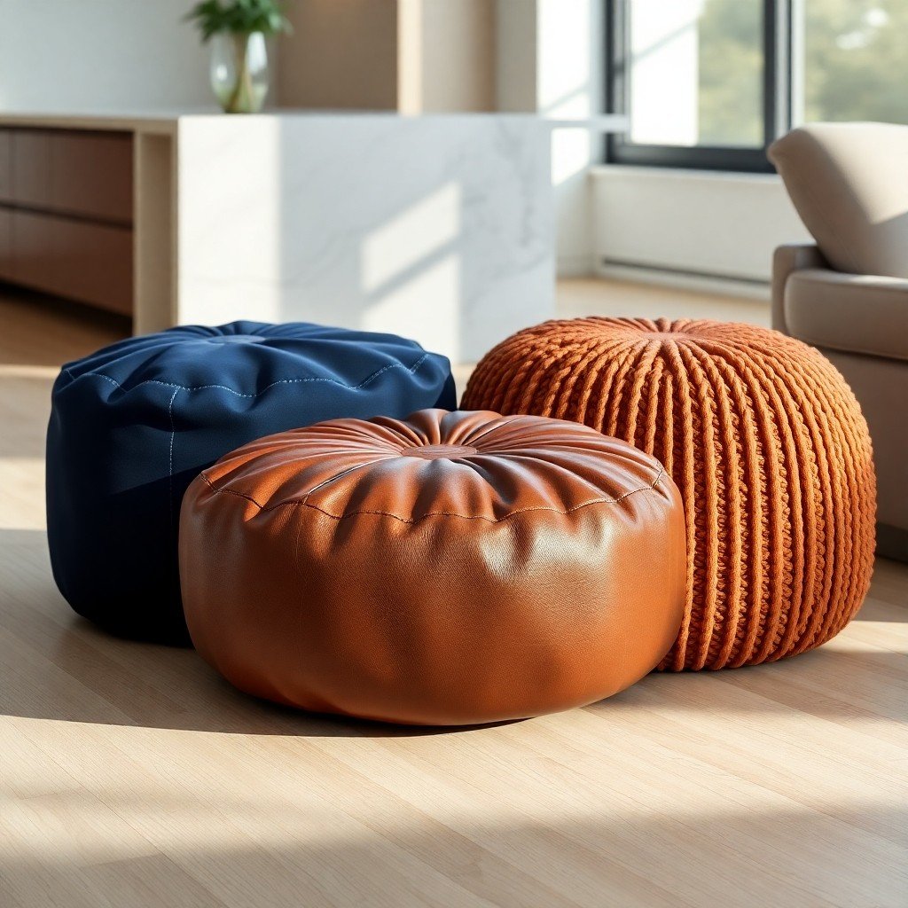 Fabric Pouf Vs Leather Pouf Vs Knitted Pouf Durability Comparison