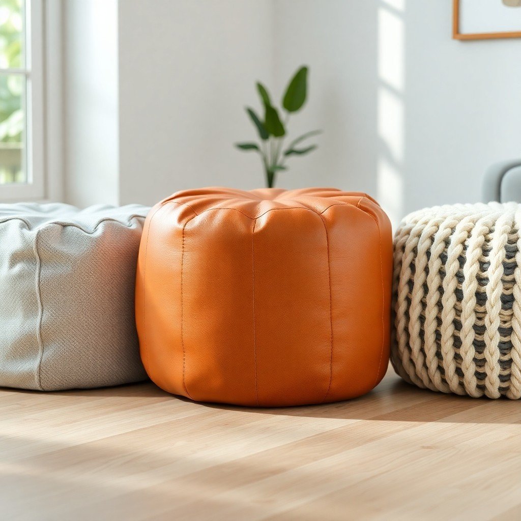 Fabric Pouf Vs Leather Pouf Vs Knitted Pouf Durability Comparison