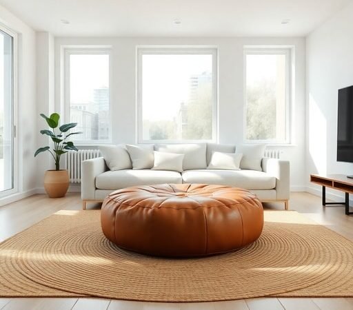 Small Space Interior Design: Maximize With Leather Poufs