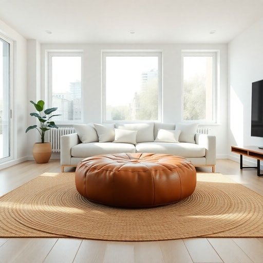Small Space Interior Design: Maximize With Leather Poufs