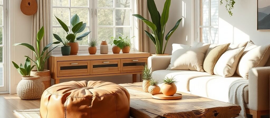 How To Pair Leather Poufs With Sustainable Home Décor Trends