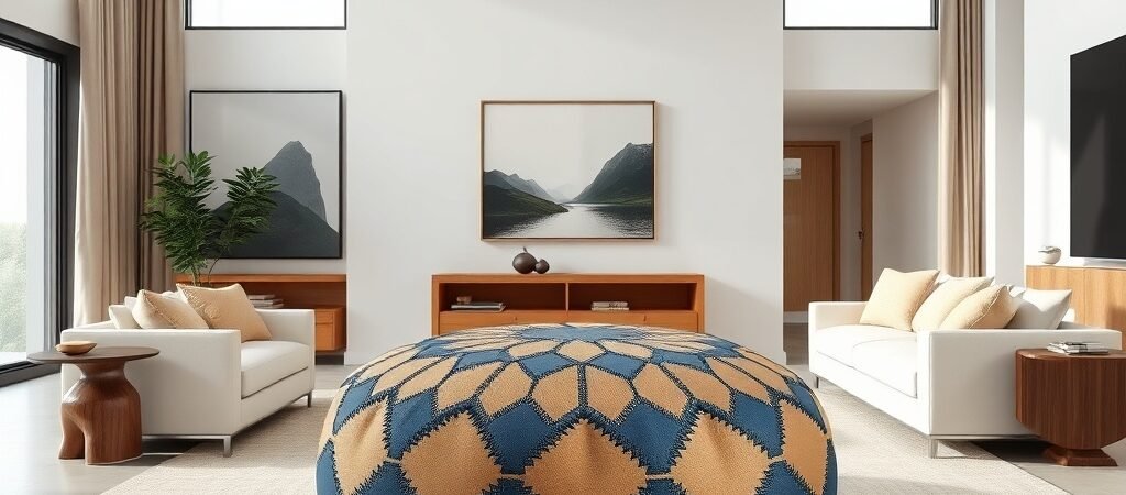 How To Style A Moroccan Leather Pouf In Modern Living Rooms