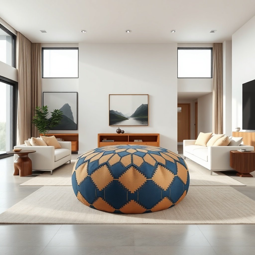 How To Style A Moroccan Leather Pouf In Modern Living Rooms