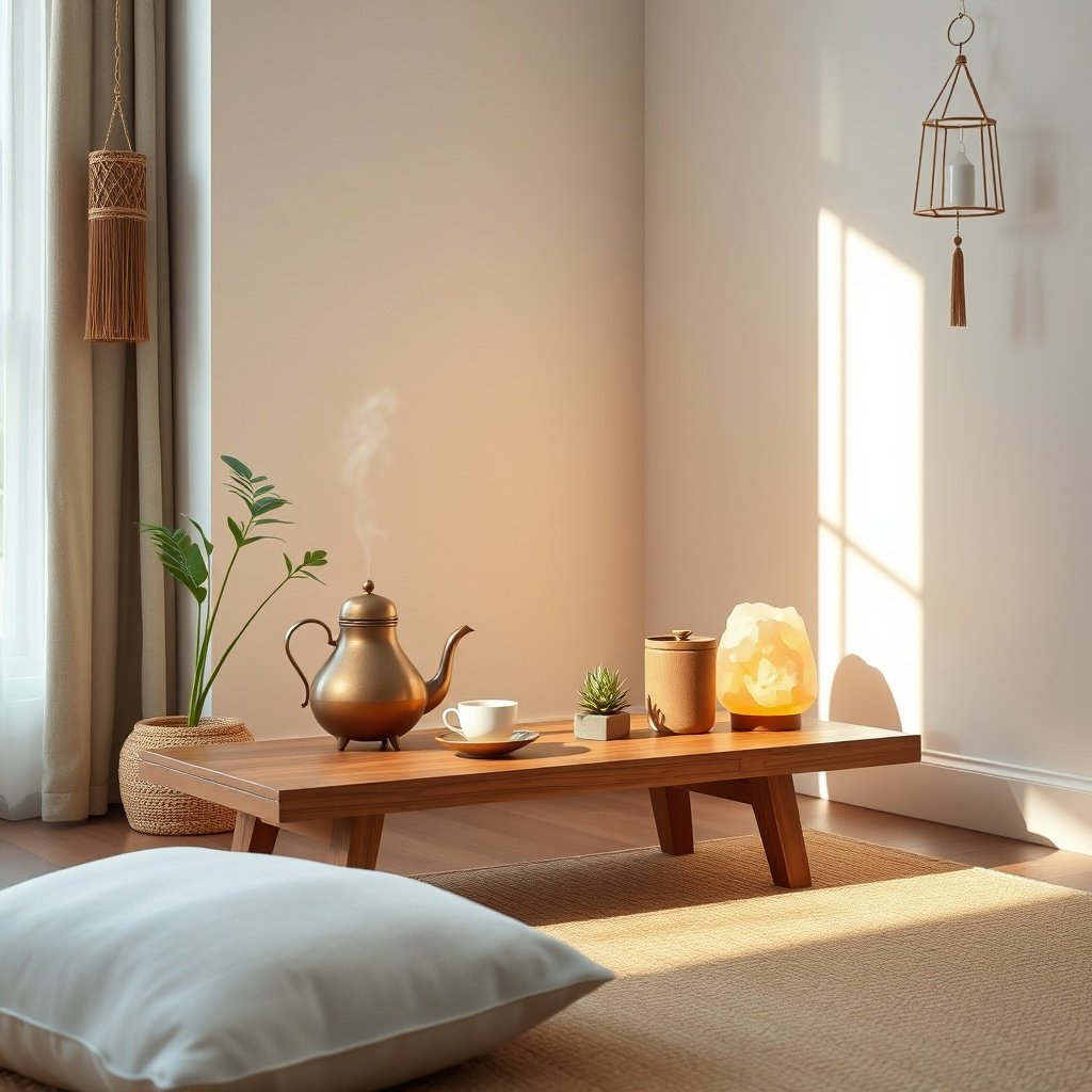 Creating A Zen Wellness Corner With Plants, Tea & Light