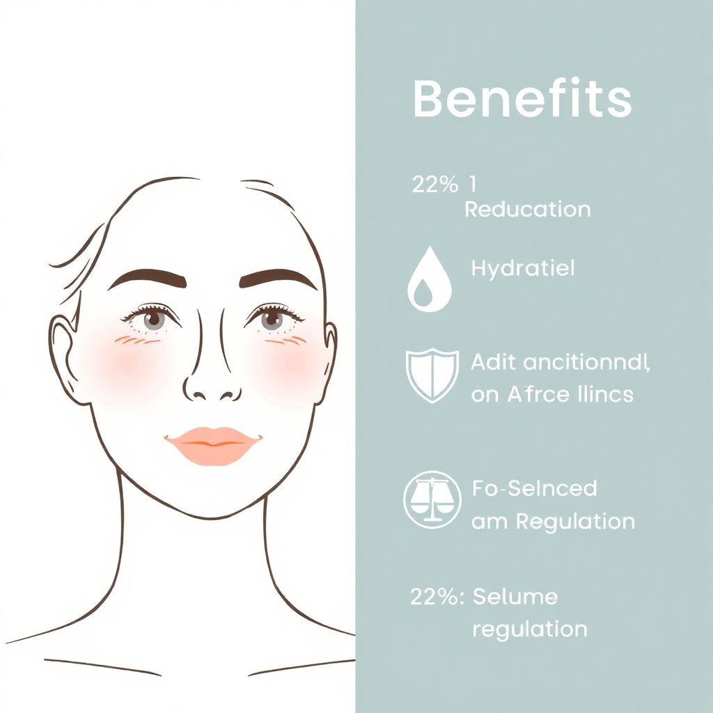 argan oil benefits for face infographic highlighting hydration, antioxidant protection, and sebum regulation