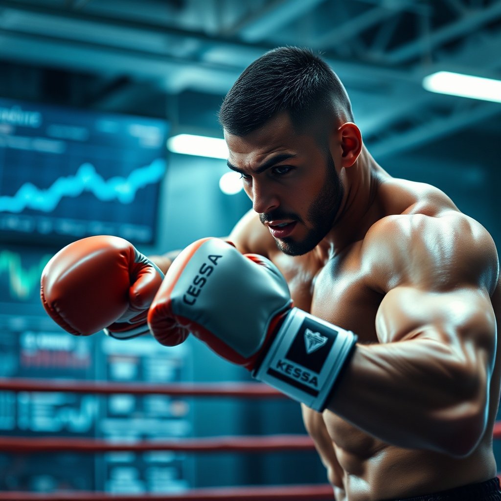 Athlete training with Kessa gloves during an intense session demonstrating superior fit and impact absorption.